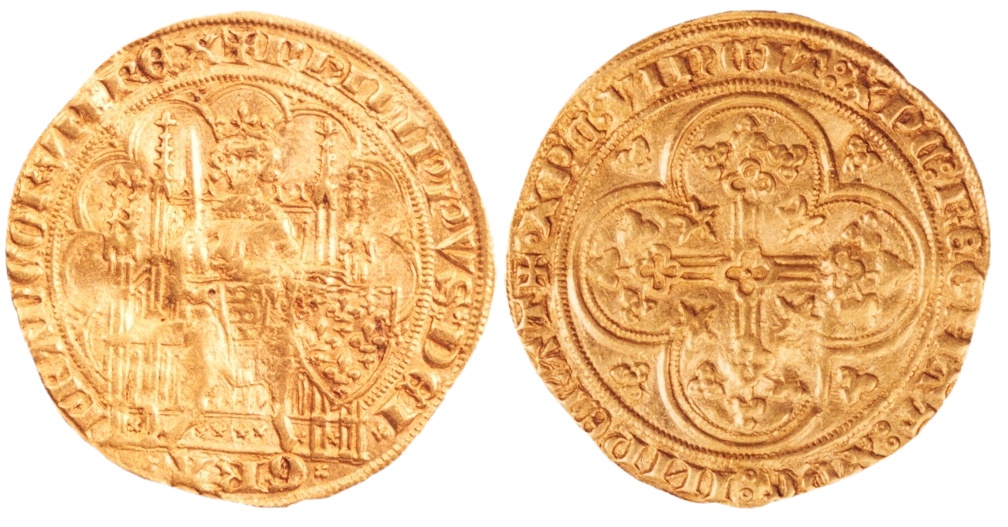 Gouden munt gevonden bij een opgraving in 1995 bij Achterdam 26