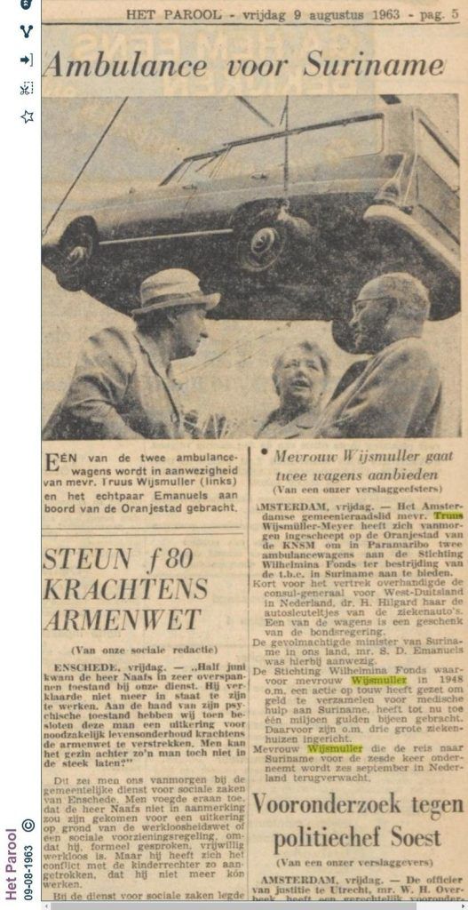 Bericht uit het Parool van 9 augustus 1963