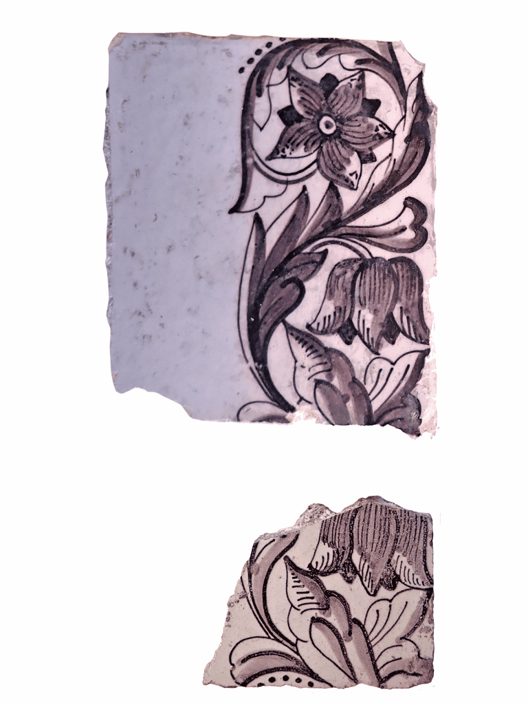 p6-7 Stolpopgraving tegels tulphalfje fragmenten