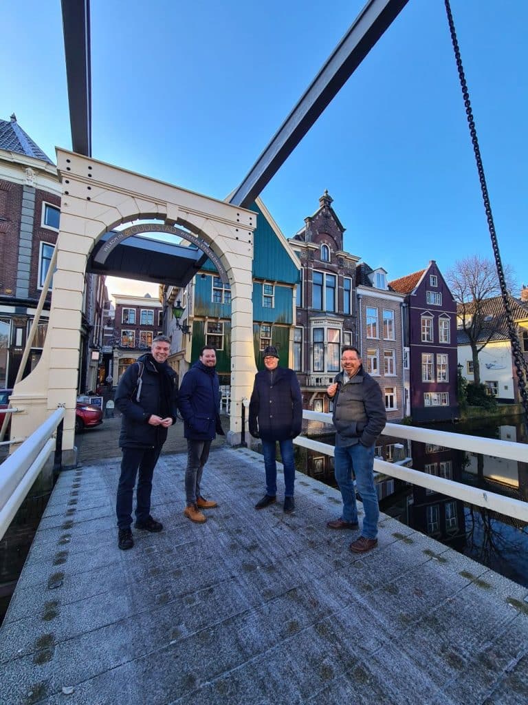 Vier collega's van het monumententeam van de vakgroep Erfgoed