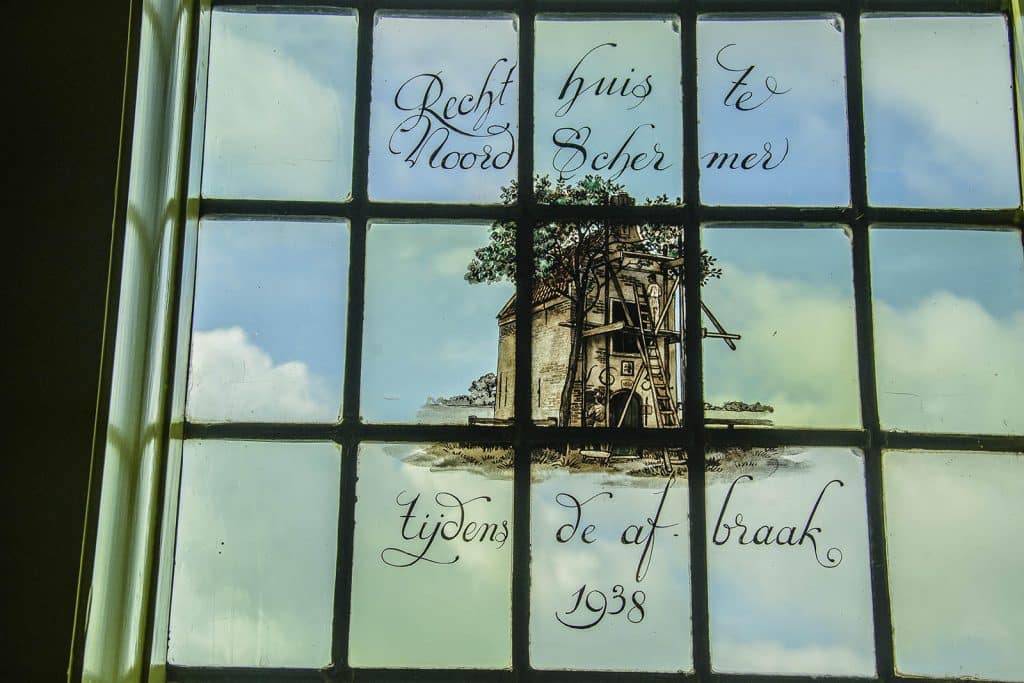 Glas in lood raam-Raadhuis Grootschermer