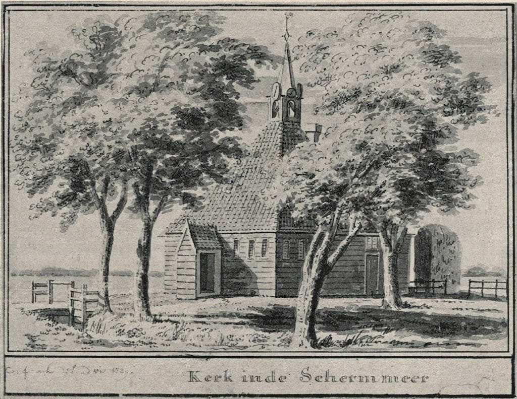 Kerk in de Schermeer, het Zwarte Kerkje. Foto van website hetzwartekerkje.nl