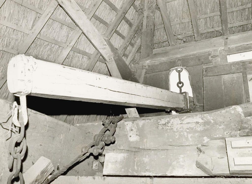 Interieur detail. De vang van de Molen van Piet. Foto J Elsinga 1978.