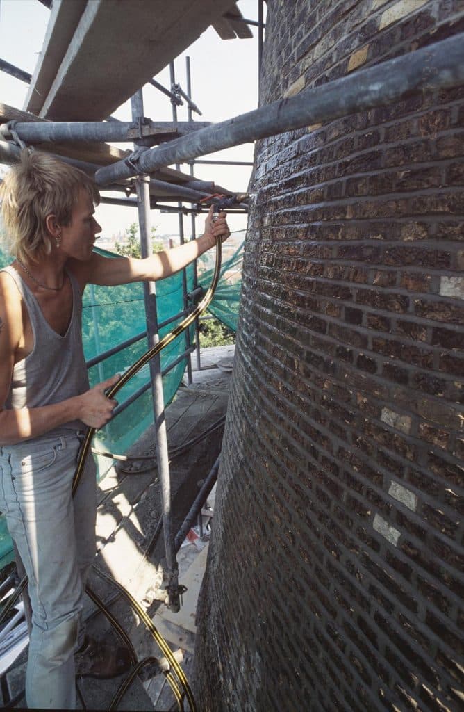 Molen van Piet detail tijdens restauratie in 1995. Foto J Elsinga