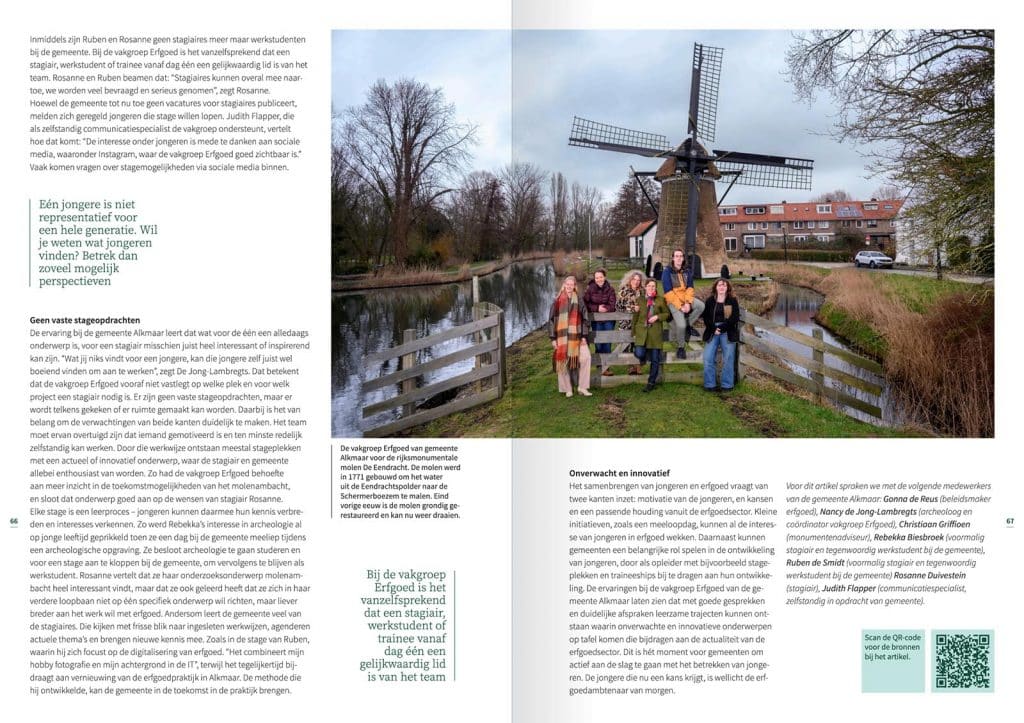 Pagina 66-67 van erfgoedtijdschrift ode van MOOI Noord-Holland.