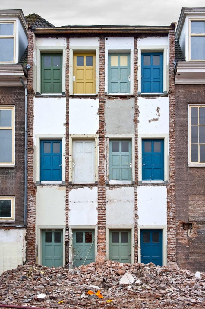 De achtergevel van de lokalen 110 en 111. Voormalige Ambachtsschool aan de Bergerweg in Alkmaar. Circa 2010. Foto J Elsinga