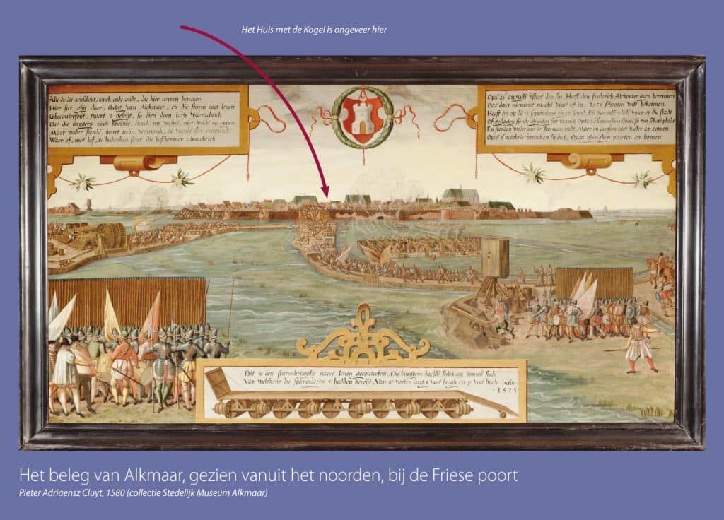 Het beleg van Alkmaar, gezien vanuit het noorden, bij de Friese poort. Pieter Adriaensz Cluyt, 1580. Collectie Stedelijk Museum Alkmaar.