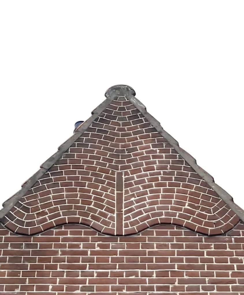 Golvend metselwerk aan de Burgemeester G Bosstraat 57 in Alkmaar