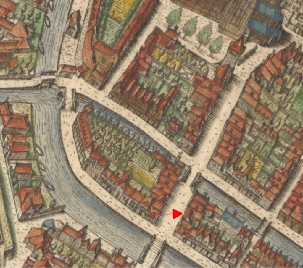 Locatie van de vondst in de Koorstraat