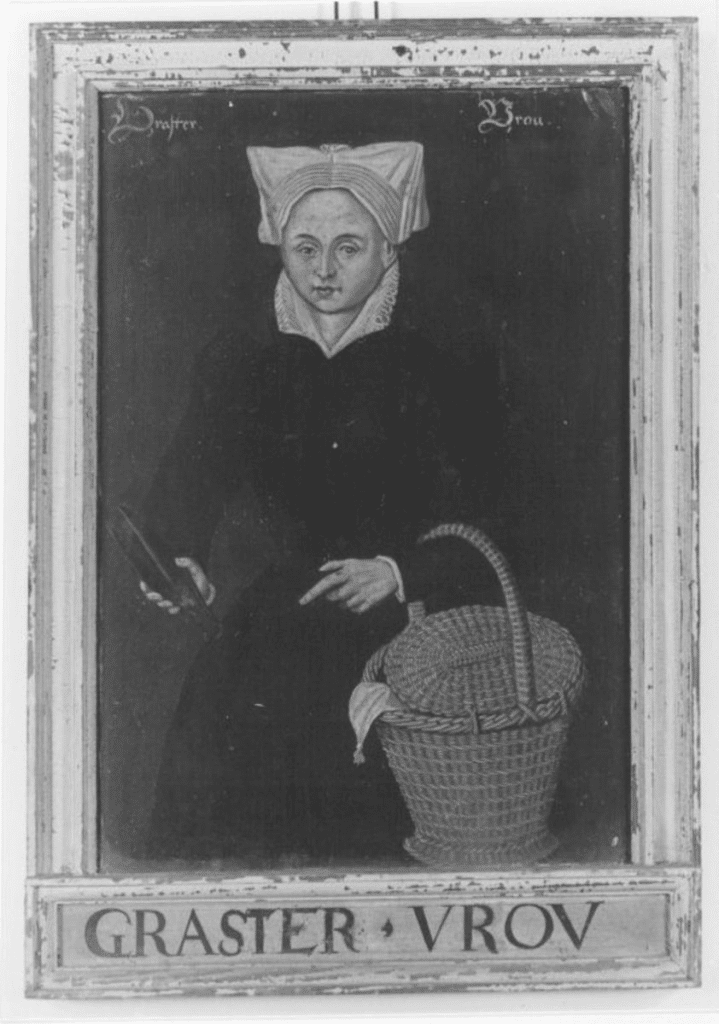Rond 1550 schilderde een onbekende kunstenaar een Vrouw uit Graft in Hollandse klederdracht - Stedelijk Museum Alkmaar