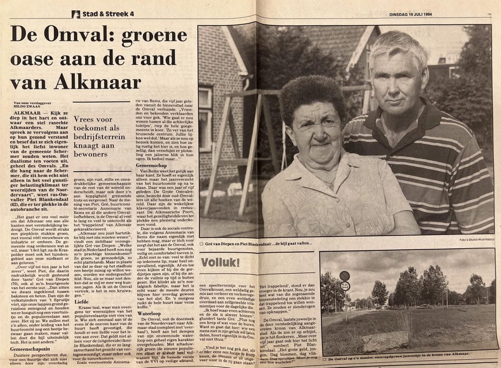 De Omval in het Noordhollands Dagblad in 1994