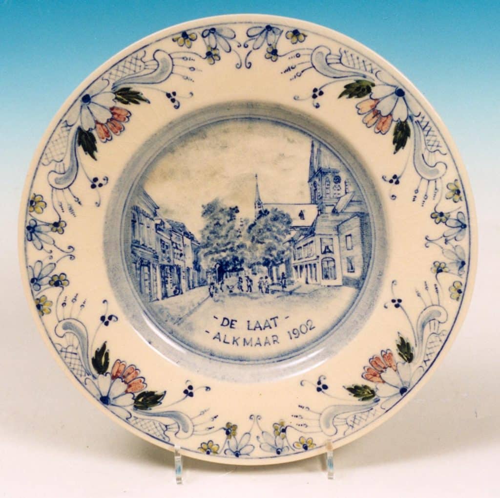 Bordje door Jan Kalksma in Australië gemaakt bord met afbeelding van de Laat in 1902