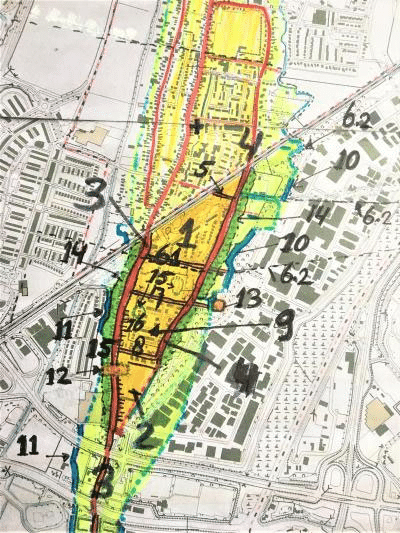 Een voorbeeld van het monnikenwerk van André. Tot in de kleinste details ploos hij alle gebieden in de gemeente uit.