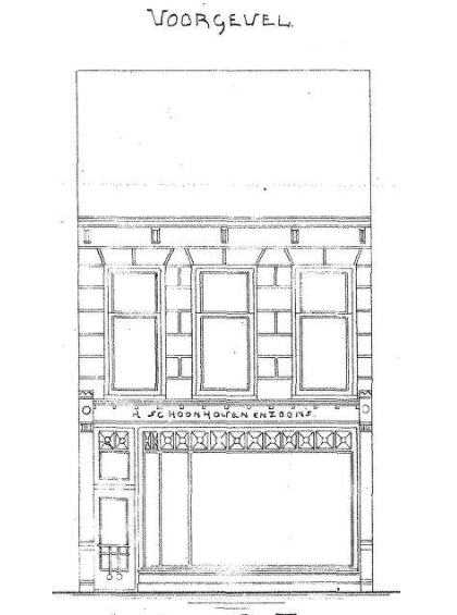 Uitsnede van de bouwaanvraagtekening uit 1913.
