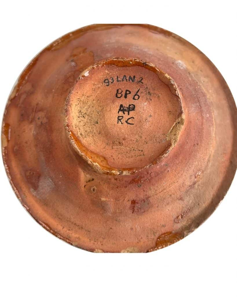 Achterzijde bordje met tulp in 1993 gevonden aan de Langestraat 103