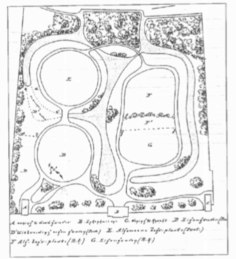 Het water was een belangrijk onderdeel in het oorspronkelijke parkontwerp van de Algemene Begraafplaats. De grafvelden werden van elkaar gescheiden door water. Op het ene ‘eilandje’ werden de katholieken begraven, op het andere de protestanten. Uiteindelijk werd het water gedempt om meer ruimte voor graven te creeren.