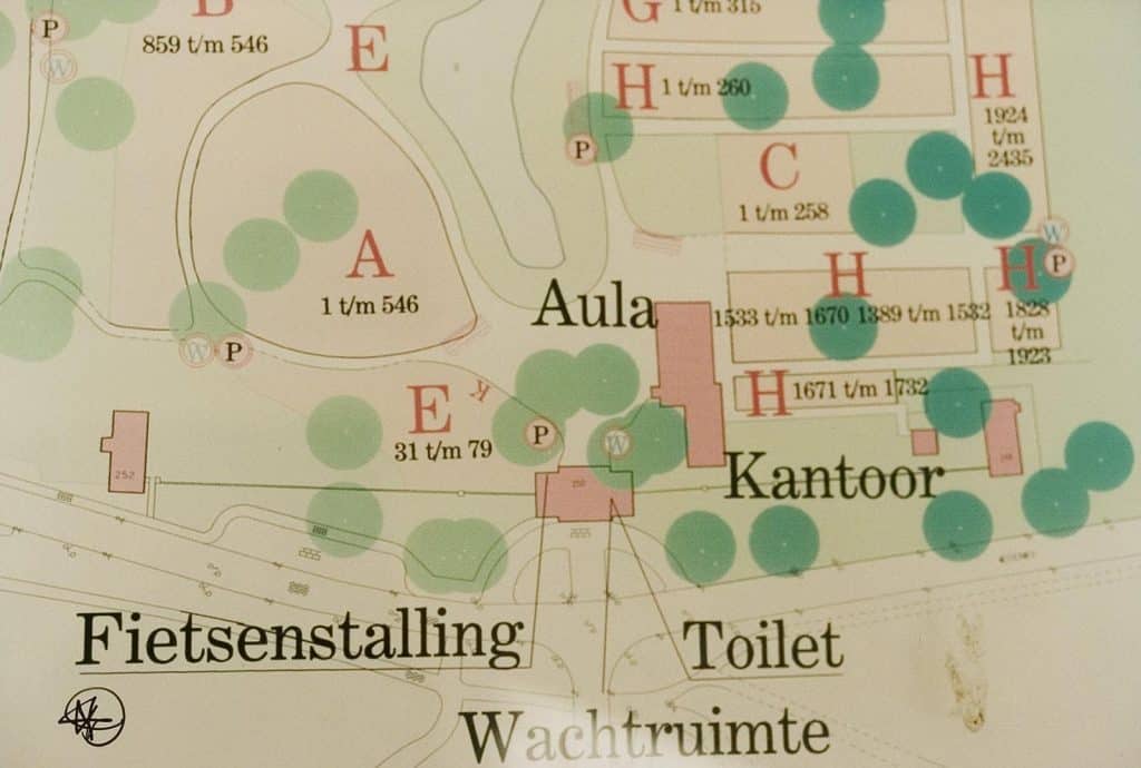 Plattegrond uit 1999 van de Algemene Begraafplaats in de Westerhout.