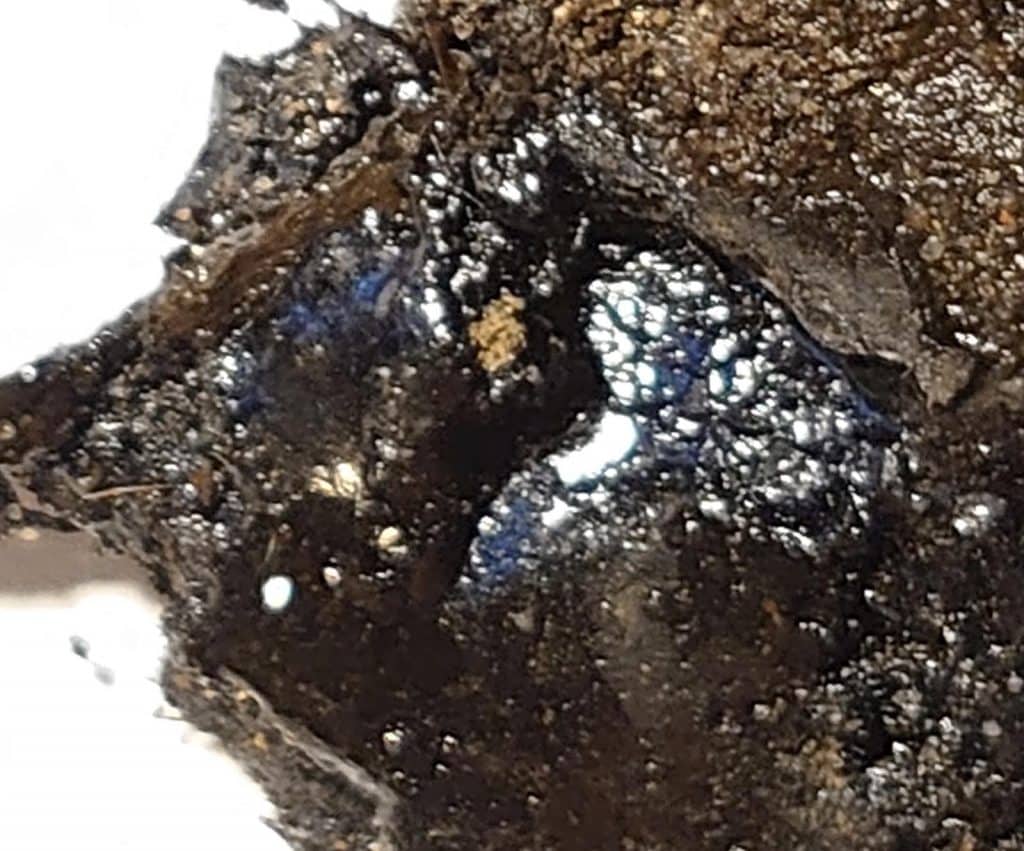 Op deze foto zijn de structuren van de vezels goed te zien.