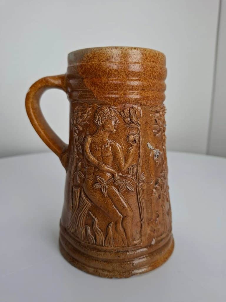 Beker met Adam en Eva en de zondeval