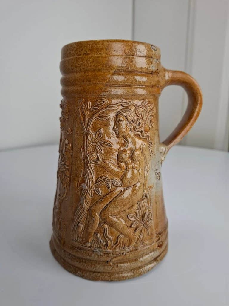 Beker met Adam en Eva en de zondeval