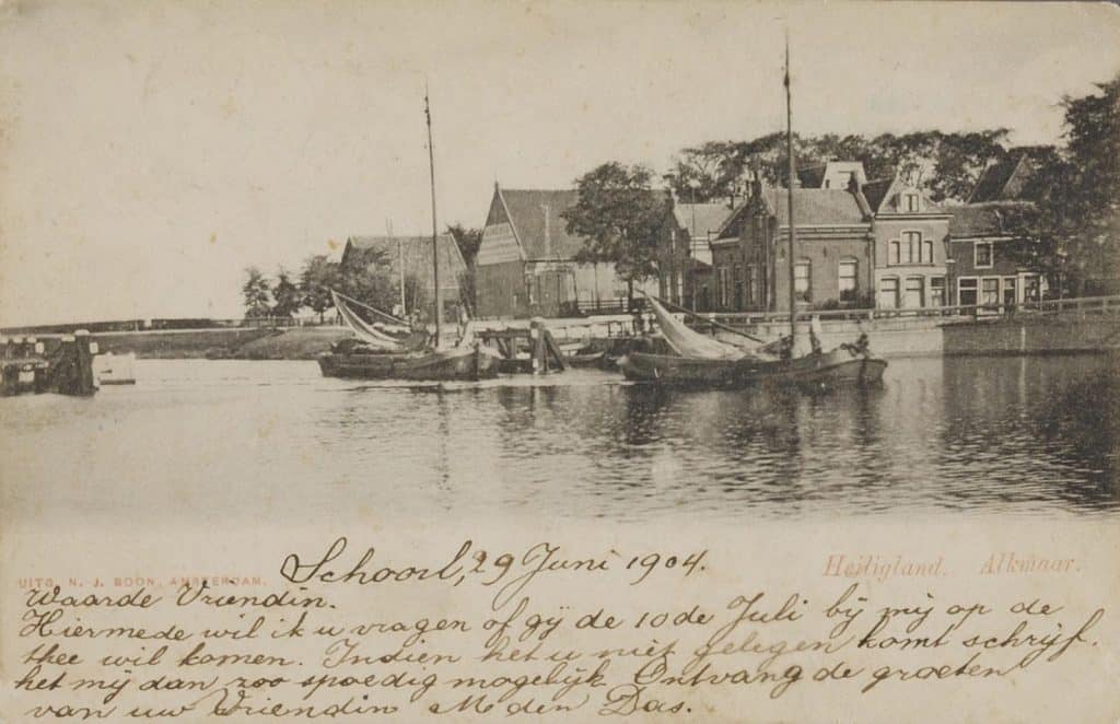 Prentbriefkaart van de Brugwachterswoning aan de Eilandswal Circa 1901