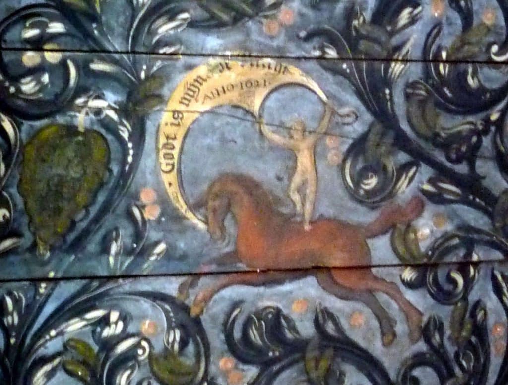 Detail van de plafondschildering in het Hofje van Bijlevelt. Foto F. Franck circa 2010.