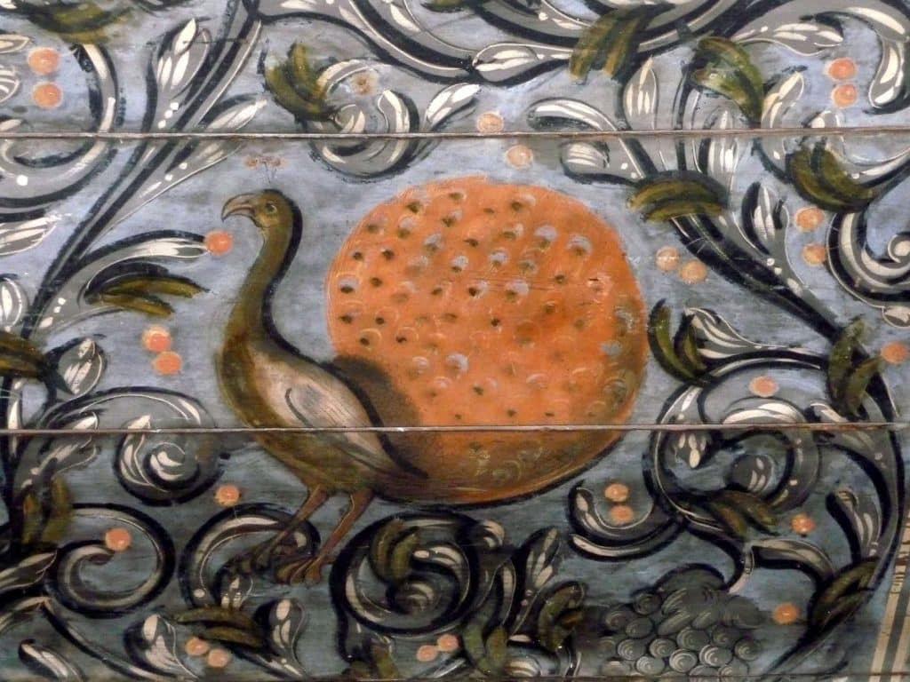 Detail van de plafondschildering in het Hofje van Bijlevelt. Foto F. Franck circa 2010.