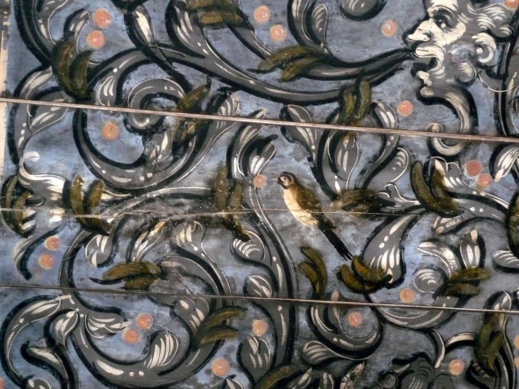 Detail van de plafondschildering in het Hofje van Bijlevelt. Foto F. Franck circa 2010.