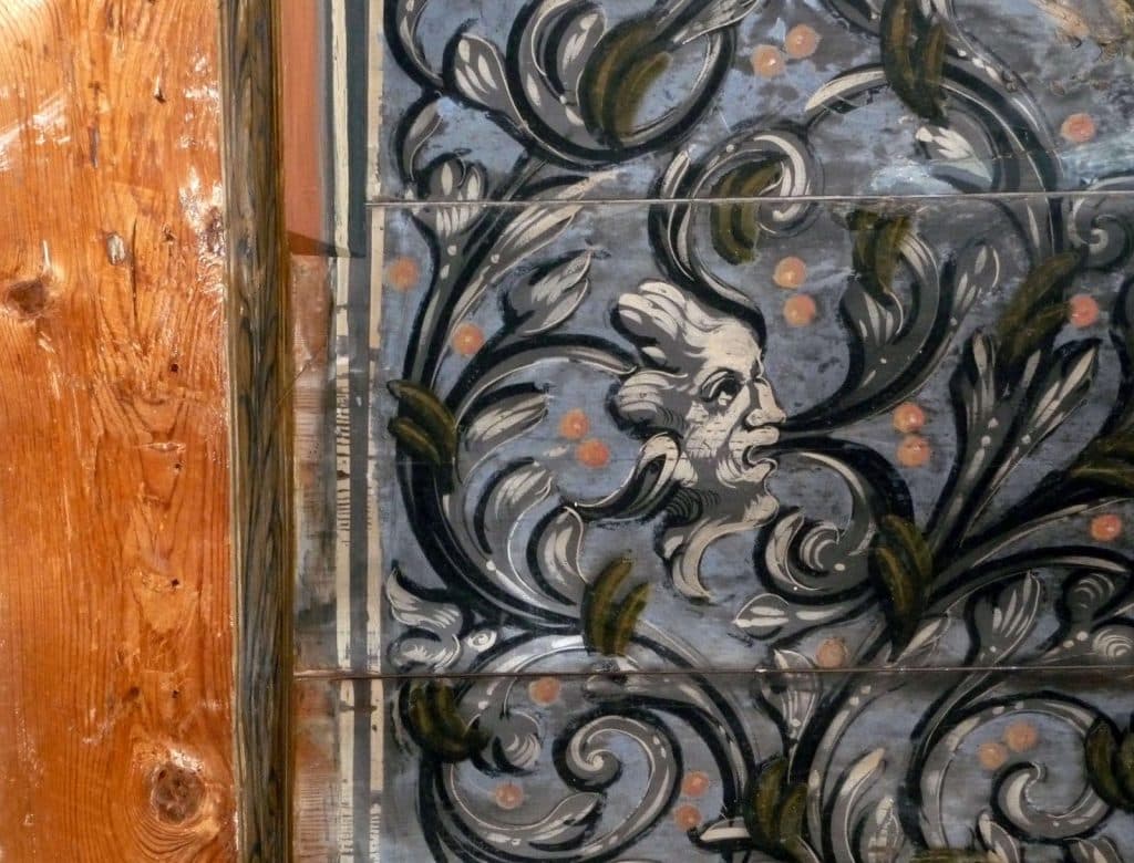 Detail van de plafondschildering in het Hofje van Bijlevelt. Foto F. Franck circa 2010.
